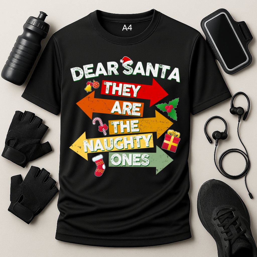 Dear Santa They Are The Naughty Ones Cooling Performance Crew T-Shirt