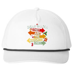 Dear Santa They Are The Naughty Ones Snapback Five-Panel Rope Hat