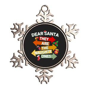 Dear Santa They Are The Naughty Ones Metallic Star Ornament