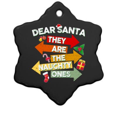 Dear Santa They Are The Naughty Ones Ceramic Star Ornament