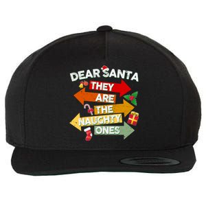 Dear Santa They Are The Naughty Ones Wool Snapback Cap