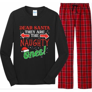 Dear Santa They Naughty Ones Christmas Xmas Long Sleeve Pajama Set