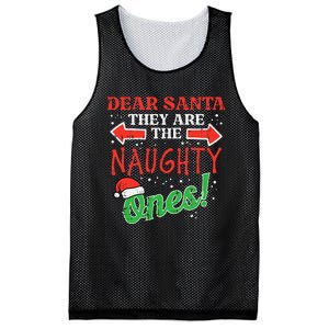 Dear Santa They Naughty Ones Christmas Xmas Mesh Reversible Basketball Jersey Tank