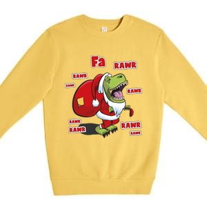 Dinosaur Santasaurus T Rex Christmas Fa La Rawr Rawr Dino Funny Gift Premium Crewneck Sweatshirt