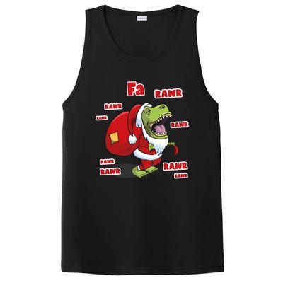 Dinosaur Santasaurus T Rex Christmas Fa La Rawr Rawr Dino Funny Gift PosiCharge Competitor Tank