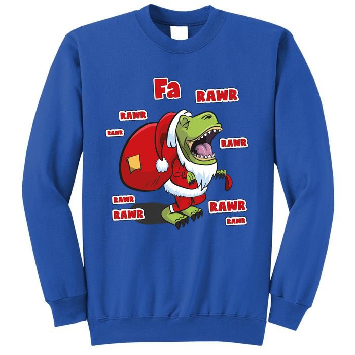 Dinosaur Santasaurus T Rex Christmas Fa La Rawr Rawr Dino Funny Gift Sweatshirt