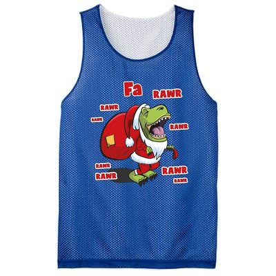 Dinosaur Santasaurus T Rex Christmas Fa La Rawr Rawr Dino Funny Gift Mesh Reversible Basketball Jersey Tank