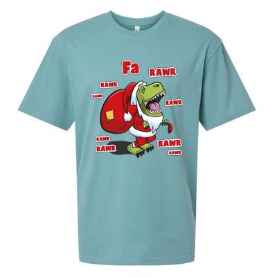 Dinosaur Santasaurus T Rex Christmas Fa La Rawr Rawr Dino Funny Gift Sueded Cloud Jersey T-Shirt