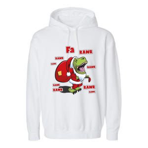 Dinosaur Santasaurus T Rex Christmas Fa La Rawr Rawr Dino Funny Gift Garment-Dyed Fleece Hoodie