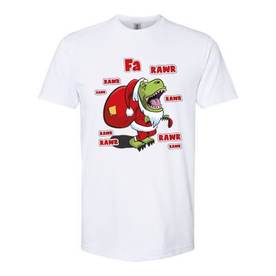 Dinosaur Santasaurus T Rex Christmas Fa La Rawr Rawr Dino Funny Gift Softstyle CVC T-Shirt