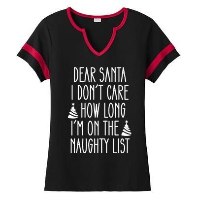 Dear Santa The Naughty List Was So Worth It Offensive Christmas Ladies Halftime Notch Neck Tee