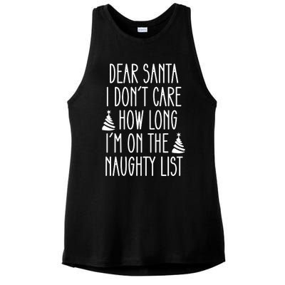 Dear Santa The Naughty List Was So Worth It Offensive Christmas Ladies PosiCharge Tri-Blend Wicking Tank