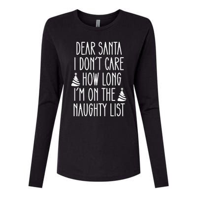 Dear Santa The Naughty List Was So Worth It Offensive Christmas Womens Cotton Relaxed Long Sleeve T-Shirt