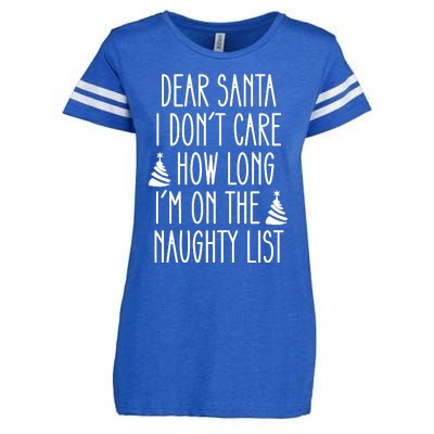 Dear Santa The Naughty List Was So Worth It Offensive Christmas Enza Ladies Jersey Football T-Shirt