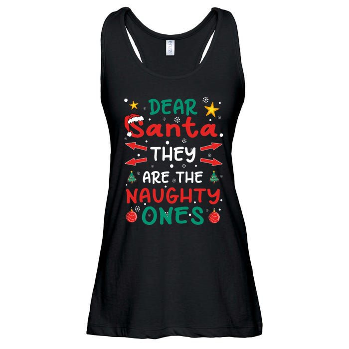 Dear Santa They Are The Naughty Ones Christmas Ladies Essential Flowy Tank