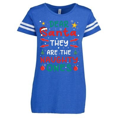 Dear Santa They Are The Naughty Ones Christmas Enza Ladies Jersey Football T-Shirt