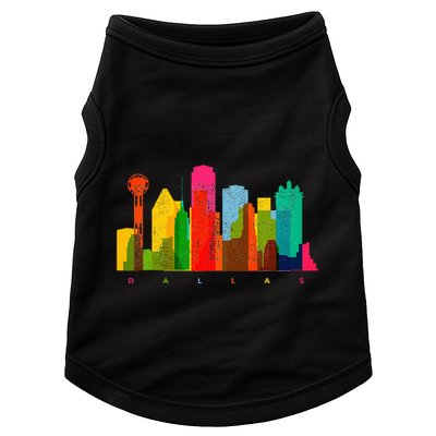 Dallas Skyline Texas Colorful Vintage Dallas Doggie Tank