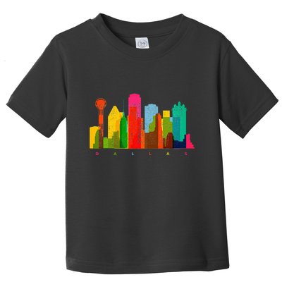 Dallas Skyline Texas Colorful Vintage Dallas Toddler T-Shirt