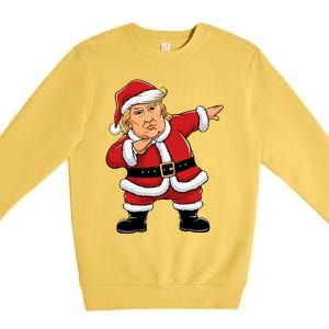 Dabbing Santa Trump Xmas Lights Christmas Premium Crewneck Sweatshirt