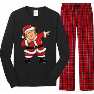 Dabbing Santa Trump Xmas Lights Christmas Long Sleeve Pajama Set