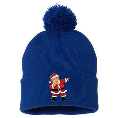 Dabbing Santa Trump Xmas Lights Christmas Pom Pom 12in Knit Beanie