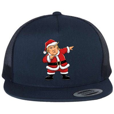 Dabbing Santa Trump Xmas Lights Christmas Flat Bill Trucker Hat