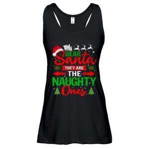 Dear Santa They Are The Naughty Ones Christmas Family Funny Ladies Essential Flowy Tank