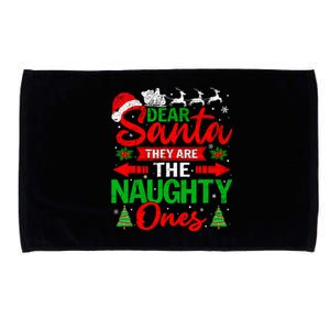 Dear Santa They Are The Naughty Ones Christmas Family Funny Microfiber Hand Towel