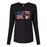 Drum Sets Usa Flag Drummer Music Lover Drumming Womens Cotton Relaxed Long Sleeve T-Shirt