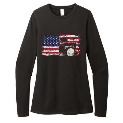 Drum Sets Usa Flag Drummer Music Lover Drumming Womens CVC Long Sleeve Shirt