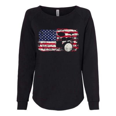 Drum Sets Usa Flag Drummer Music Lover Drumming Womens California Wash Sweatshirt