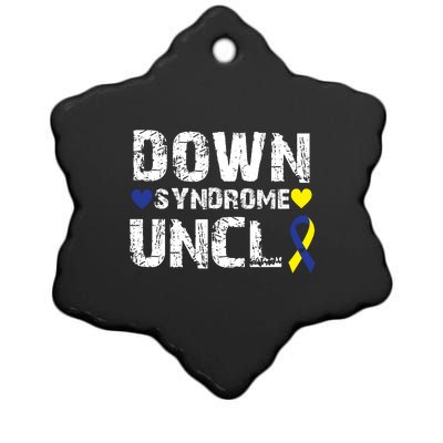 Down Syndrome Uncle Family Matching For Down Syndrome Awareness Gift Ceramic Star Ornament