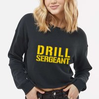 Drill Sergeant Uniform Military Boot Camp Instructor Cropped Pullover Crew