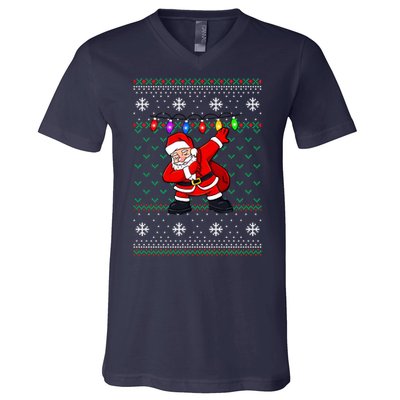 Dabbing Santa Ugly Christmas (1) V-Neck T-Shirt