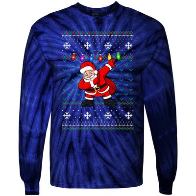 Dabbing Santa Ugly Christmas (1) Tie-Dye Long Sleeve Shirt