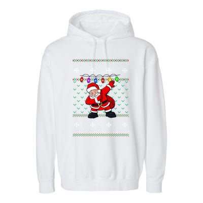 Dabbing Santa Ugly Christmas (1) Garment-Dyed Fleece Hoodie