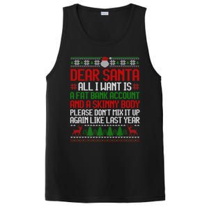 Dear Santa Ugly Christmas Funny Xmas Adult Gift PosiCharge Competitor Tank