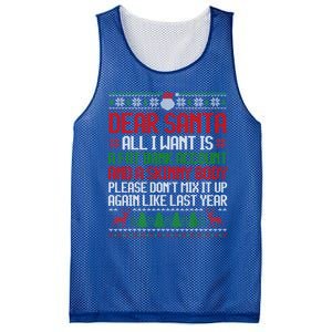 Dear Santa Ugly Christmas Funny Xmas Adult Gift Mesh Reversible Basketball Jersey Tank