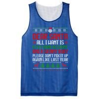 Dear Santa Ugly Christmas Funny Xmas Adult Gift Mesh Reversible Basketball Jersey Tank