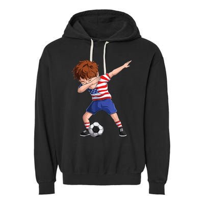 Dabbing Soccer  United States Jersey USA Football Garment-Dyed Fleece Hoodie