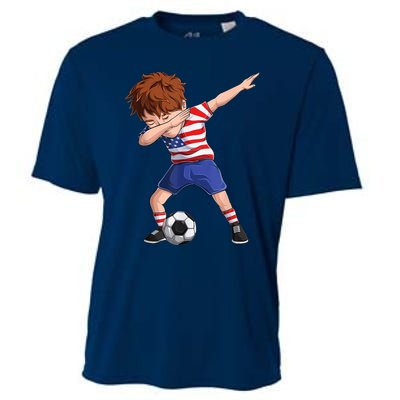 Dabbing Soccer  United States Jersey USA Football Cooling Performance Crew T-Shirt