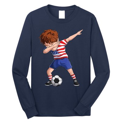 Dabbing Soccer  United States Jersey USA Football Long Sleeve Shirt