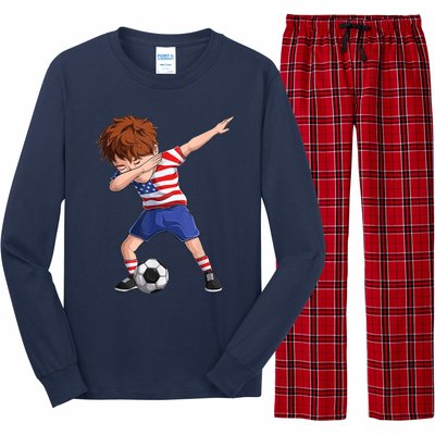 Dabbing Soccer  United States Jersey USA Football Long Sleeve Pajama Set