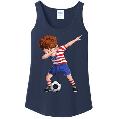 Dabbing Soccer  United States Jersey USA Football Ladies Essential Tank