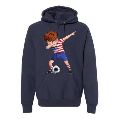 Dabbing Soccer  United States Jersey USA Football Premium Hoodie