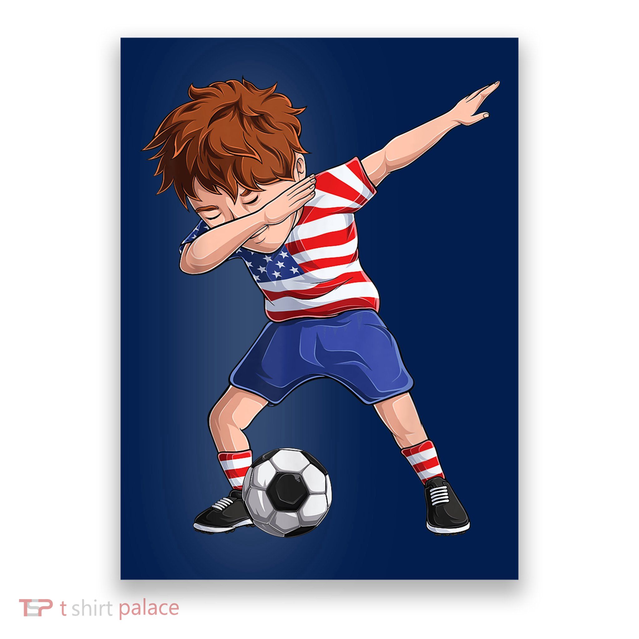 Dabbing Soccer  United States Jersey USA Football Poster