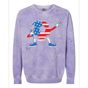 Dabbing Soccer USA Flag For Soccer Lover Colorblast Crewneck Sweatshirt