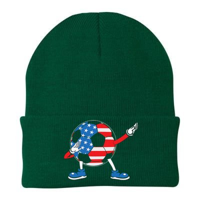 Dabbing Soccer USA Flag For Soccer Lover Knit Cap Winter Beanie