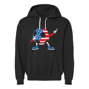 Dabbing Soccer USA Flag For Soccer Lover Garment-Dyed Fleece Hoodie