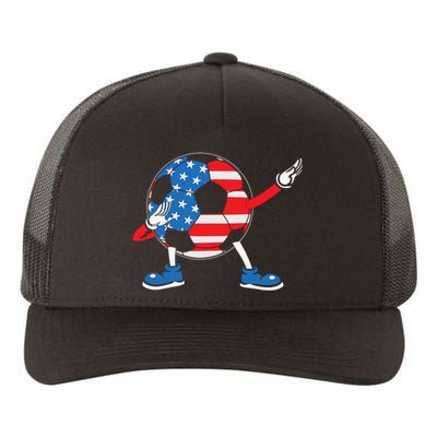 Dabbing Soccer USA Flag For Soccer Lover Yupoong Adult 5-Panel Trucker Hat